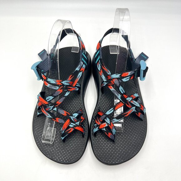 6W 6 WIDE WIDTH Chaco ZX/2 Classic Black Blue Orange Sandals Shoes - Picture 3 of 12